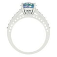 thumbnail image 4 of 2.21ct round cut blue moissanite 18k white gold Bridal Wedding Engagement Promise Anniversary Ring for Women size 7.5, 4 of 7