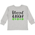 thumbnail image 3 of Inktastic Blessed and Lucky 4 Leaf Clovers St. Patrick's Day Boys or Girls Long Sleeve Toddler T-Shirt, 3 of 5