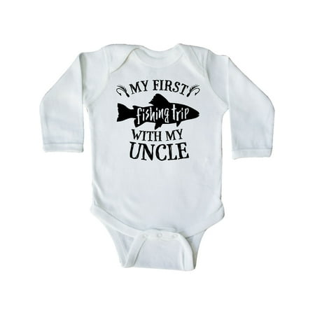 

Inktastic My First Fishing Trip with my Uncle Gift Baby Boy or Baby Girl Long Sleeve Bodysuit