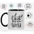 thumbnail image 3 of Inkdotpot Create Your Own World11 OzCeramic CoffeeMugs Inspirational Quotes Gift For Co-Worker Boss -Black, 3 of 6