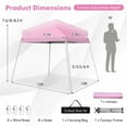 thumbnail image 4 of Kadyn Canopy Party Tent, Party Tent Canopy, 10 x 10 Feet Outdoor Instant Pop-up Canopy with Carrying Bag-Pink, 4 of 9