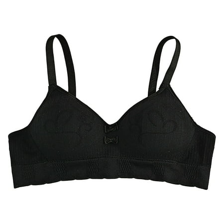 Sports Bras for Girls Breathable Youth Bras Sleepwear Wire-Free Bras for Young Teens Black 34
