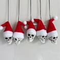 thumbnail image 6 of 2 Inch Christmas Skeleton Skull Ornaments with Santa Hats - 10 Pcs Spooky Holiday Decor for Xmas Tree, Halloween Party, and Festive Home Decoration, 6 of 8