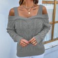 thumbnail image 5 of Aoochasliy Womens Sweaters Pullover Clearance Trendy Solid Color Pullover Square-Neck Sweater, 5 of 8