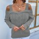 thumbnail image 5 of Pntutb Mujer Casual Moda Color Sólido Jersey Manga Larga Cuello Cuadrado Suéter Pntutb Pntutb-3991, 5 of 8