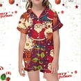 thumbnail image 2 of WEAIXIMIUNG Children's Casual Printed Button Down Collar Short Sleeved Top Shorts Pajamas Set 2-3 Years, 2 of 4