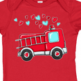 thumbnail image 4 of Inktastic Valentine Fire Truck with Hearts Boys or Girls Baby Bodysuit, 4 of 5