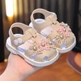 thumbnail image 2 of WNVMWI Toddler Girl Closed Toe Sandals Summer Kids Soft Soled Walking Shoes with Ankle Strap Girls Non-Slip Sandal Beige Size 5.5, 2 of 6