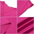 thumbnail image 6 of UVN Women Tops Summer Cap Short Sleeve Blouses Ladies V Neck Silk Satin Business Casual Shirts, 6 of 9