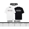 thumbnail image 3 of Unisex Summer Cotton T-Shirt Loose Fit GOOD Chain Logo with Contrast Metallic Details, Black, M, 3 of 9