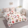 thumbnail image 3 of Homewish Kawaii Santa Claus 7pcs Bedding Comforter Set for Boys Girls,Merry Christmas Queen Bedding Sets Super Cozy,Xmas Gingerbread Man Queen Sheet Sets,Breathable Home Decor,Reversible, 3 of 8