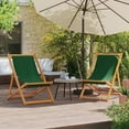thumbnail image 1 of vidaXL Chaises de Plage Pliantes 2 Pcs Tissu Vert, 1 of 5