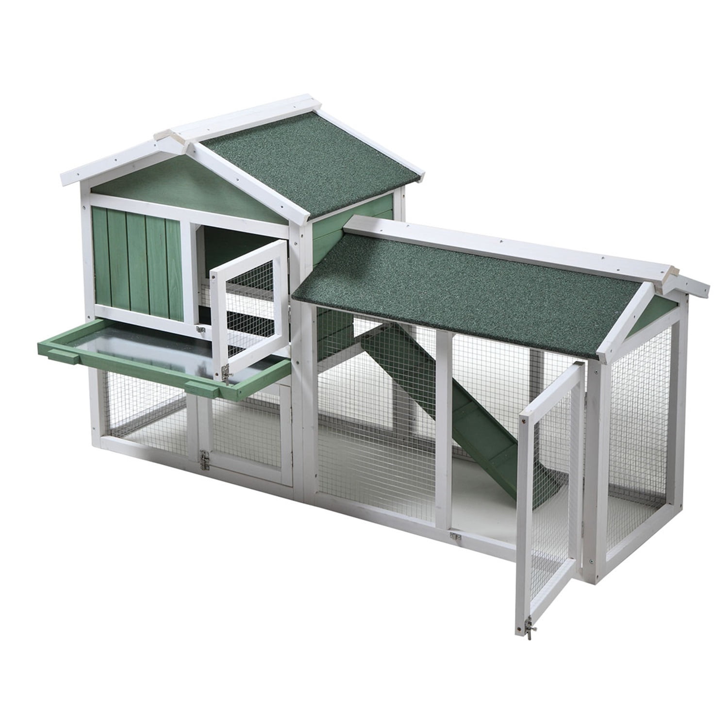 Pefilos 54" Wooden Chicken Coop Habitat, Hen Nest for Outdoors Indoor Bunny Hutch Rabbit Cage Guinea Pig, Green Pefilos 54" Wooden Chicken Coop Habitat, Hen Nest for Outdoors Indoor Bunny Hutch Rabbit Cage Guinea Pig, Green