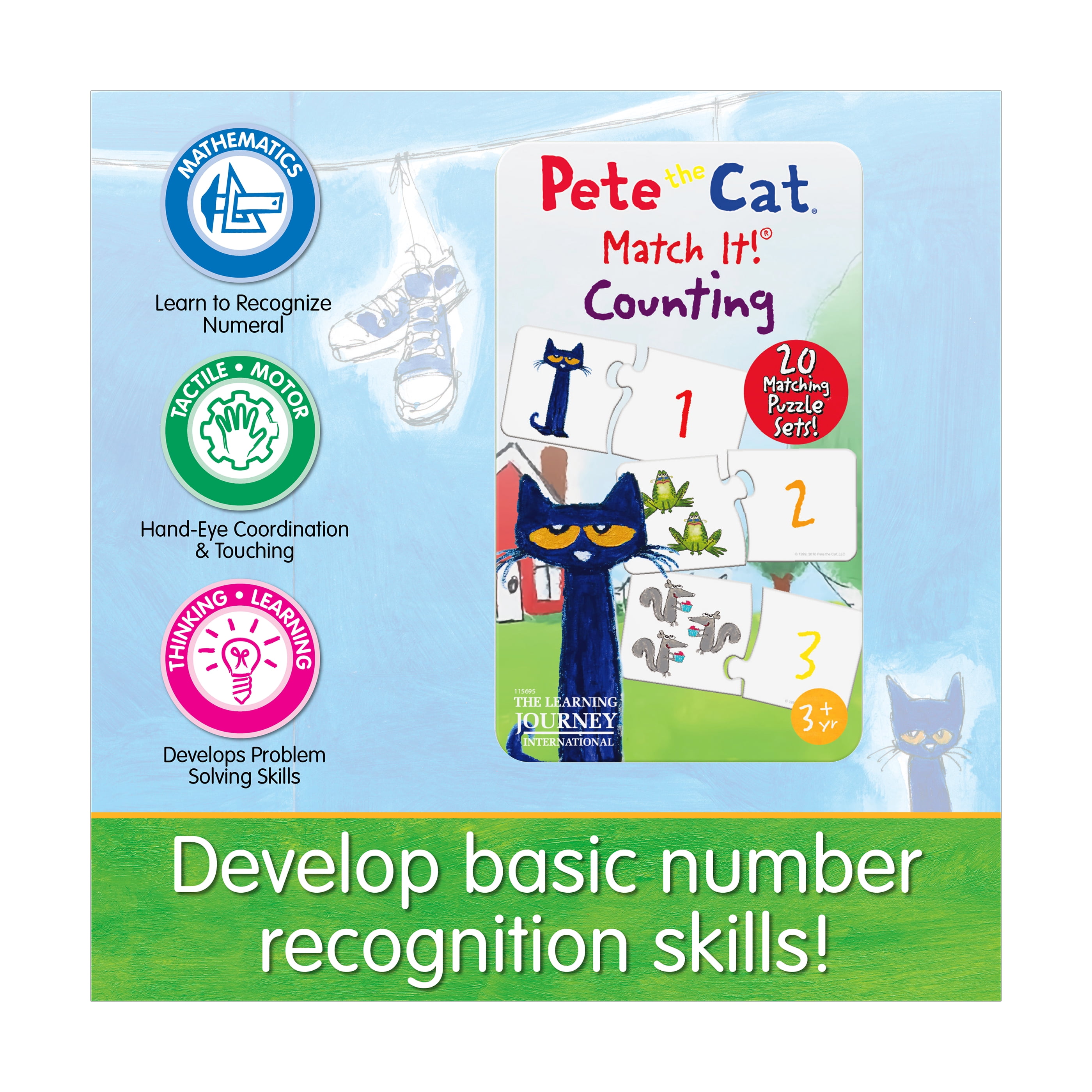 The Learning Journey Pete the Cat Match It! Tin - Counting