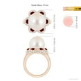 thumbnail image 5 of ANGARA Freshwater Cultured Pearl Floral Ring with Rubies in 14K Rose Gold for Women | June Birthstone, Birthday, Anniversary, Jewelry Gift for Women | Pearl Ring, 5 of 9