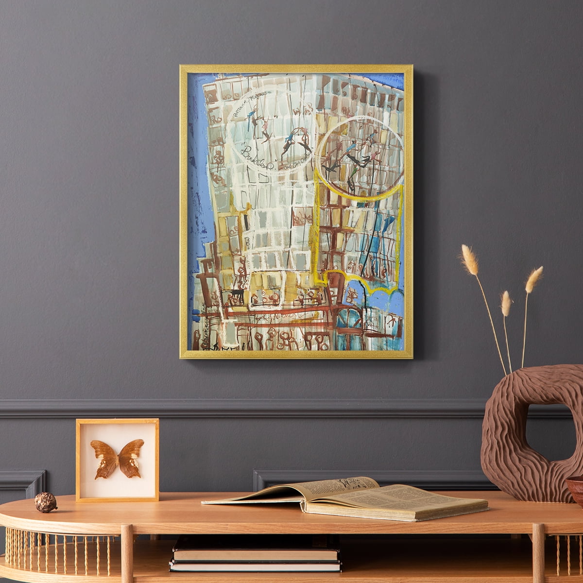 Bandaloo I Framed Print in Gold Solid Wood Framed Print No Nail Hanging