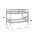 thumbnail image 4 of HH2Home Essentials Campbell Wood Twin over Twin Bunk Bed, Gray, 4 of 13