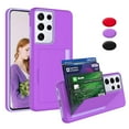 thumbnail image 1 of Galaxy S21 Plus Wallet Phone Case, Takfox Galaxy S21+ Case Shockproof Hybrid Hard PC & TPU Armor Ultra Protective Case with 3 Cards ID Holder Slots Storage Cover for Samsung Galaxy S21 Plus, Purple, 1 of 7
