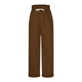 thumbnail image 6 of Corduroy Pants Women 2026 Trendy Elastic High Waist Drawstring Wide Straight Leg Lounge Pants with Pockets, 6 of 7