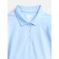 thumbnail image 2 of Wonder Nation Girls School Uniform Pique Polo Shirt with Short Sleeves, Size 4-18, 2 of 3
