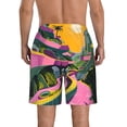 thumbnail image 3 of KLL Retro Futuristic Landscape Men's Casual Summer Beach Shorts Hawaiian Shorts with Pockets-Large, 3 of 5