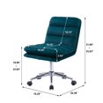 thumbnail image 7 of 360 Swivel Degree Home Office Chair, Modern Velvet Upholstered Armless Desk Chair with 5-stars Metal Base, Adjustable Lift Height and Padded Back & Seat, Leisure Accent Chair for Living Room, Teal, 7 of 7