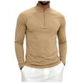 thumbnail image 3 of Linfrsh Men Tops Quarter Zip Pullover for Men Mock Neck Sweatshirt Lightweight Men's Long Sleeve Golf Shirt, 3 of 7