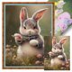 thumbnail image 1 of Kit Punto Cruz Con Conejito Hilo Algodón Ecológico Bordado 11CT Obra Arte, 1 of 9