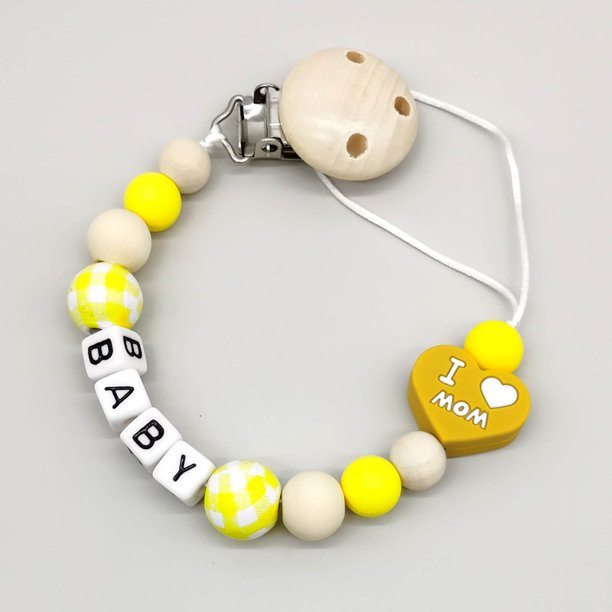 Originality Baby Beech Wood Clip Pacifier Chain With Silica Gel To Avoid Chain Dropping During Biting Of The Pacifier Deals Of The Day Clearance