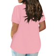 thumbnail image 4 of WTOBBY Women's Plus Size Casual Solid Color V-Neck Short Sleeve Pocket T-Shirt Top, Comfortable and Versatile Fit for Everyday Summer Wear,Light pink L, 4 of 5
