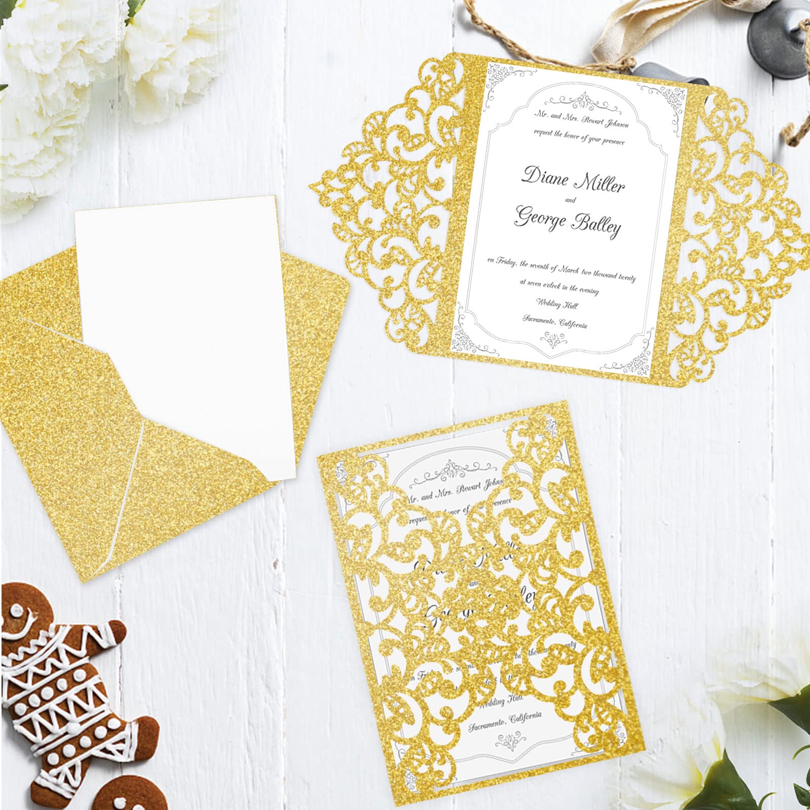 100 Sheets Double-sided Glitter Cardstock 8.5 X 11  100lb No-shed Shimmer Paper Bulk For Wedding Parties Invitations Birthday Diy Craft Projects Anniversary