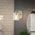 thumbnail image 6 of Cresswell Lighting 5.5" Modern Brushed Nickel Metal 1-Light Bath Vanity Wall Sconce with Clear Glass Shade, 6 of 9