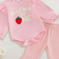 thumbnail image 4 of 6-12 Months Toddler Kids Girls Clothes Ruffled Tops and Pants with Pockets Clothing Sets 2 Piece Outfits Set Children's Gift Set Girls Pink Tracksuit, 4 of 4