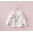 thumbnail image 3 of Conti Kids Toddler Girls Ruffle Shoulder Sweatshirts White 6-7 Years, 3 of 5