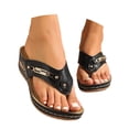 thumbnail image 3 of jiaxiM Women's Flip Flops Thong Sandals for Women Dressy Quick Dry Slippers for Women Indoor Non- Woven Sole Orthofeet Shoes for Women for Beach, 3 of 9