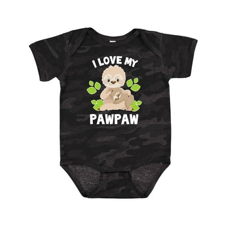 

Inktastic Cute Sloth I Love My Pawpaw with Green Leaves Gift Baby Boy or Baby Girl Bodysuit