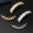 thumbnail image 5 of FEEL STYLE Dental Grills Set For Unisex Bling AAA+ Micro Zircon Silver-Plated Copper Top Bottom Teeth Grillz Hip Pop Jewelry, 5 of 8