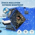 thumbnail image 4 of Pop Up Ice Fishing Shelter with LED Light Strip, Windproof Insulated Ice Fishing Tent Portable Hub Frame for 6-8 Person Winter Ice Fishing, Blue+Black, 4 of 7