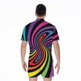 thumbnail image 2 of Rainbow Torus Psychedelic Short Sleeve Men'S Rompers, Psychedelic Casual Summer Jumpsuits Outfit, 2 of 4