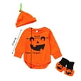thumbnail image 5 of Generic Pumpkin Halloween Boys Baby Romper Outfits Girls Bodysuit Boys Romper&Jumpsuit Autumn Winter Clothes for Christmas Holiday Party Halloween（9-12 Months Orange）, 5 of 9