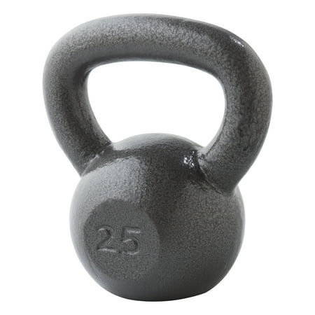 Weider Cast Iron Kettlebell, 25 lbs. With Extra Wide Grip and Hammertone Finish