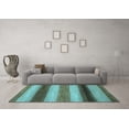 thumbnail image 3 of Ahgly Company Indoor Square Abstract Light Blue Modern Area Rugs, 6' Square, 3 of 4