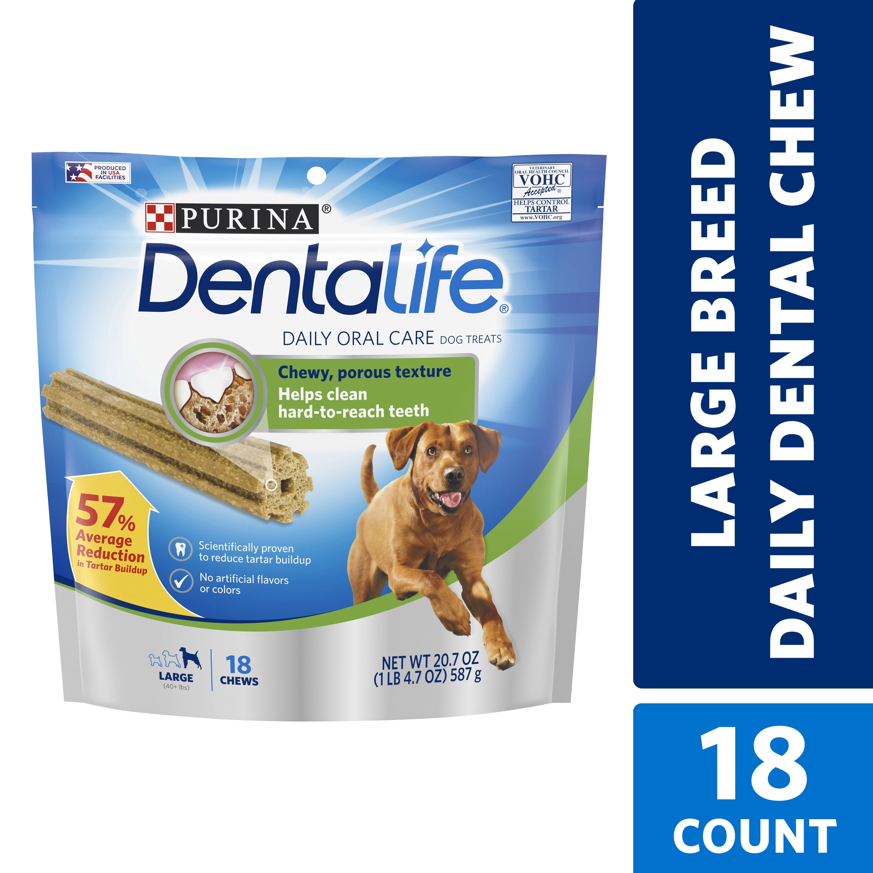 Purina DentaLife Large Dog Dental Chews, Daily, 18 ct. Pouch