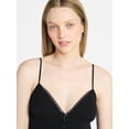 thumbnail image 4 of No Boundaries Button Front Ruffle Lace Trim Cami Top, Women's XXS-XXL, 4 of 5