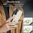 thumbnail image 5 of For Samsung Galaxy S21 Wallet Case with Card Holder, 360°Rotation Ring Holder Kickstand, 4 Card Slots PU Leather Case, RFID Blocking Magnetic Clasp Protective Cover,Apricot, 5 of 16