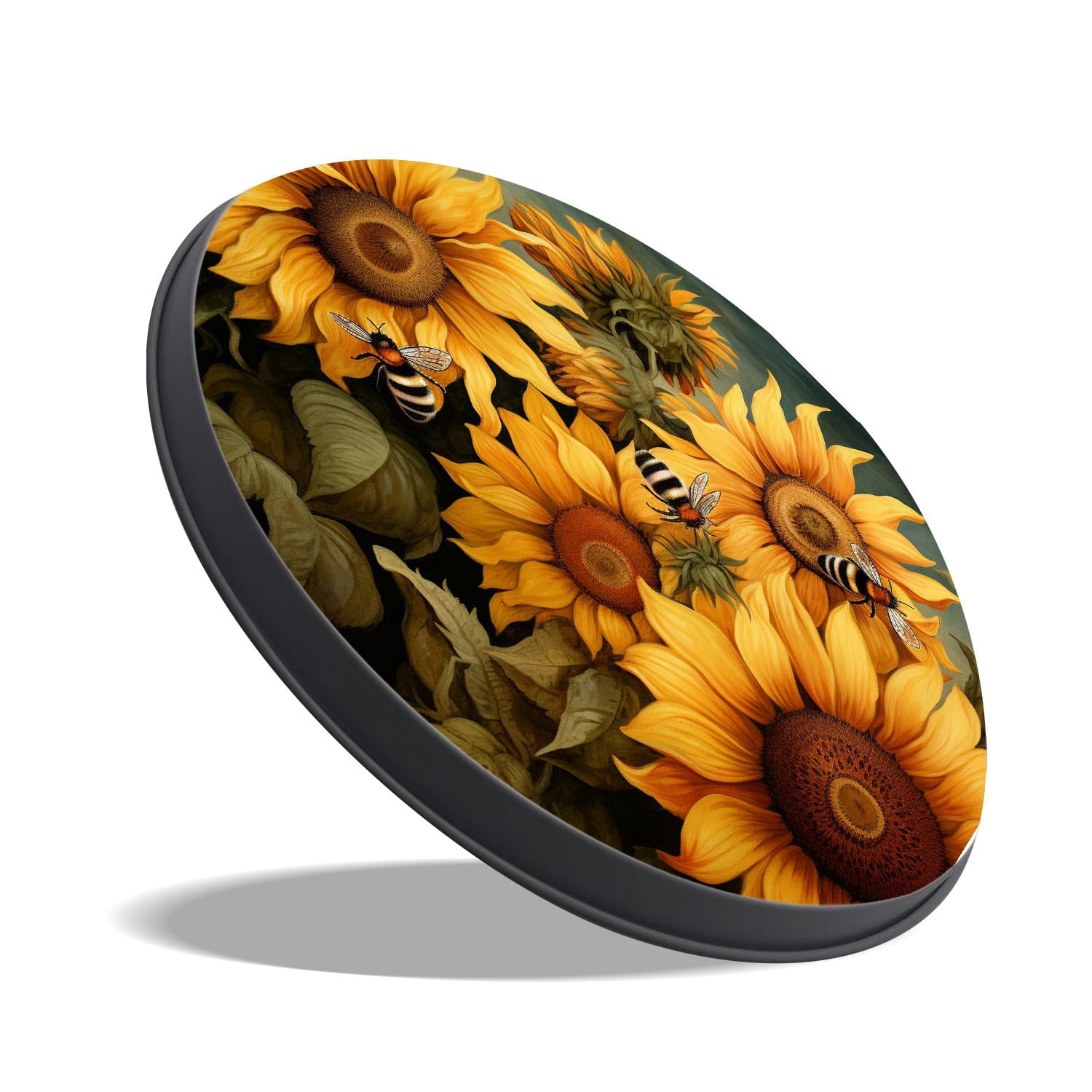 Stove Burner Covers 4 Pcs for Home Decor Cooktop Decorative ,Honey Bees Sunflower Floral colorful pattern, Round Electric Stove Burner Covers 8Inch And 10Inch