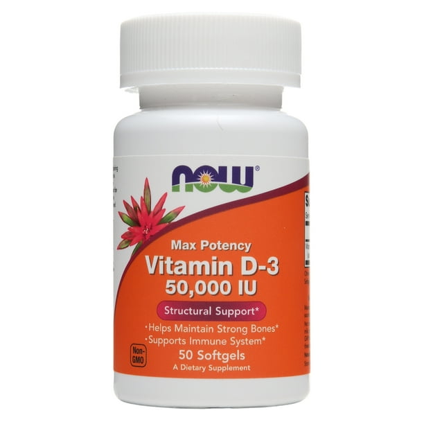 NOW Foods Vitamin D3 Max Potency Structural Support 50000 IU 50