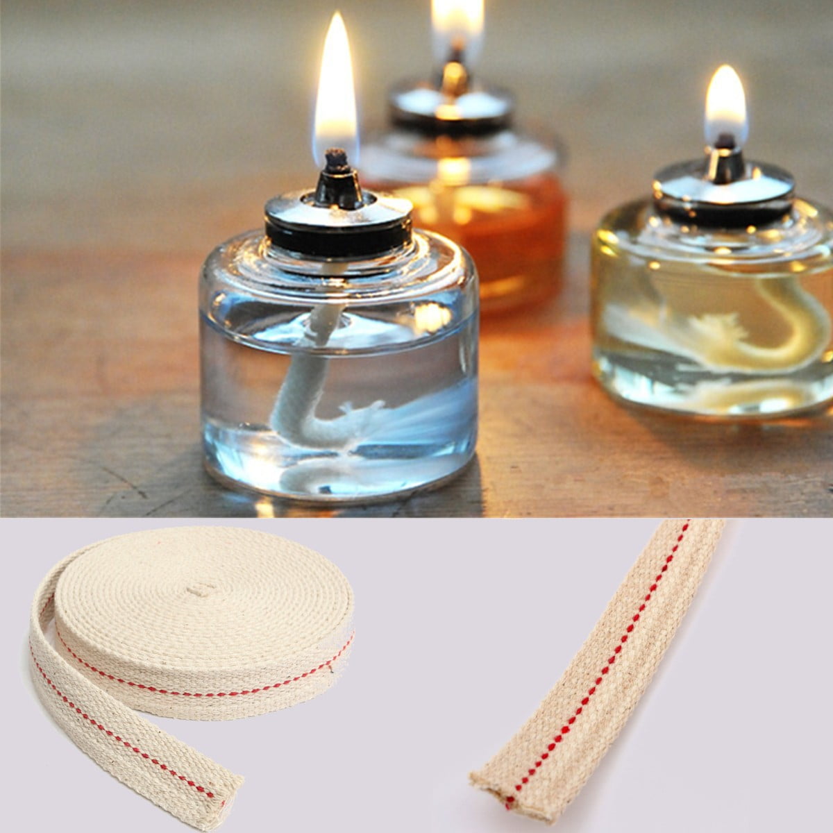15ft 3/4' Flat Cotton Oil Lamp Wick Roll For Oil Lamps Lanterns nsb ZL 