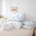 thumbnail image 5 of Homewish Cartoon Monogrammed J Bedding Comforter Set 7pcs for Teens, Watercolor Bow-tie King Bedding Sets, Blue Kawaii Letter Reversible Bed Sheets, Luxury Bedroom Decor, 5 of 7