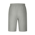 thumbnail image 4 of YUGYXL Cotton Linen Shorts for Men Big and Tall Lightweight Loose Beach Shorts Drawstring Holiday Straight Shorts Gray XXXXL, 4 of 5